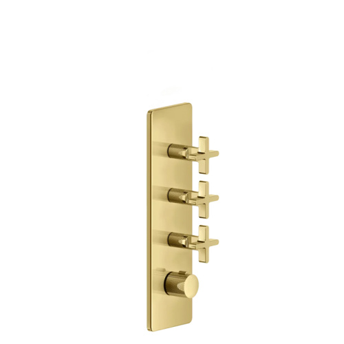 Смеситель для душа Gessi Inciso 58226#246 встраиваемый в стену золото с термостатом (внешняя часть)