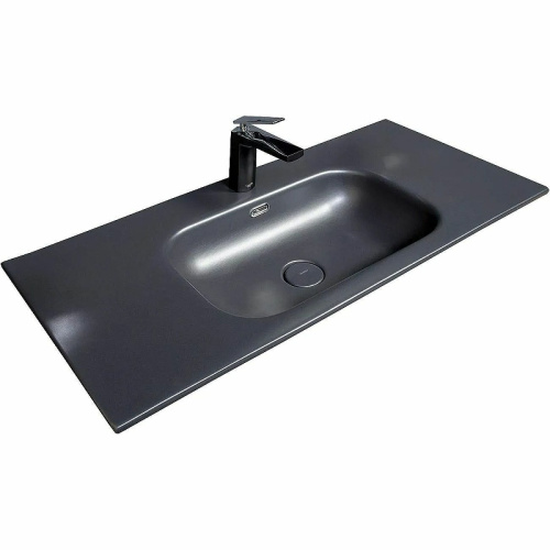 Раковина керамическая Armadi Art Vallessi 838-100-B 101х46 встраиваемая цвет черный 1 отверстие под смеситель