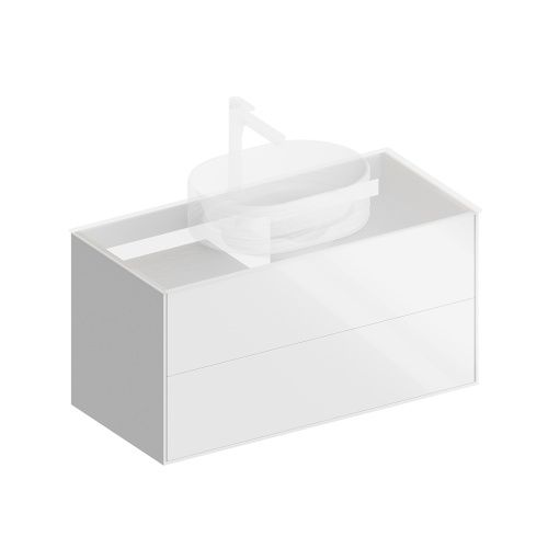 Тумба под раковину Kerama Marazzi PLAZA PLB.M.100.2\WHT.V 98х47х51 подвесная цвет белый