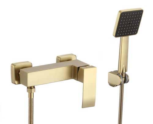 Смеситель для ванны и душа Fmark FS8603C настенный золото