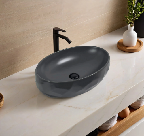 Раковина Gid Lago 60 см 53406 накладная цвет серый матовый