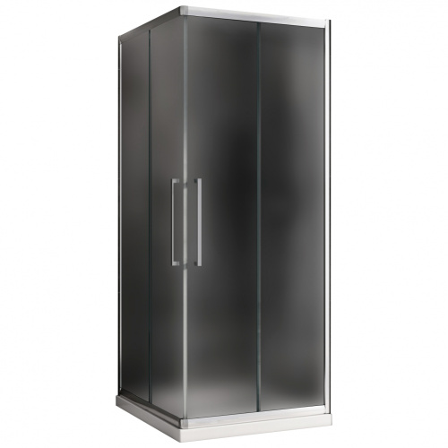 Душевой уголок Abber Schwarzer Diamant AG02100MH 100х100 стекло матовое профиль хром глянцевый без поддона Душевой уголок Abber Schwarzer Diamant AG02100MH 100х100 стекло матовое профиль хром глянцевый без поддона