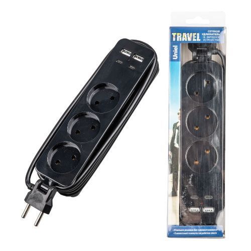 Удлинитель Uniel S-CT3-1,8UC BLACK