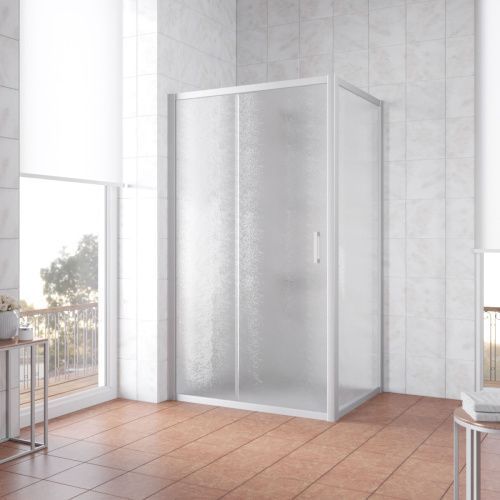 Душевой уголок Vegas-Glass ZP+ZPV TUR+NOVO ZP+ZPV NOVO h2000 100*70 07 02 100х70 стекло рифленое профиль хром без поддона