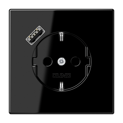 Розетка 2K+З USB Typ A Jung LS Design LS1520-18ASW