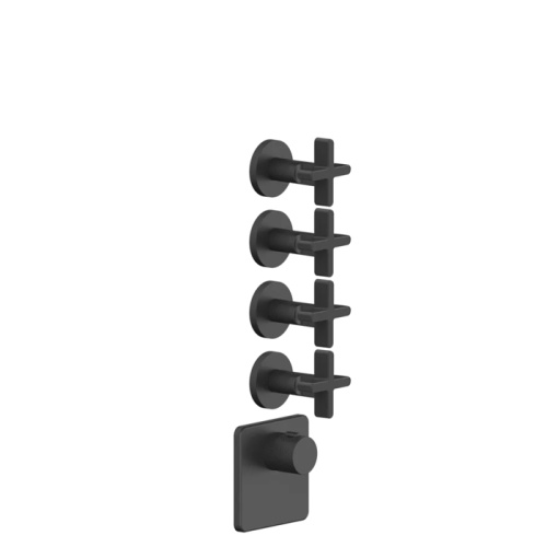 Смеситель для душа Gessi Inciso 58348#299 встраиваемый в стену черный с термостатом (внешняя часть)