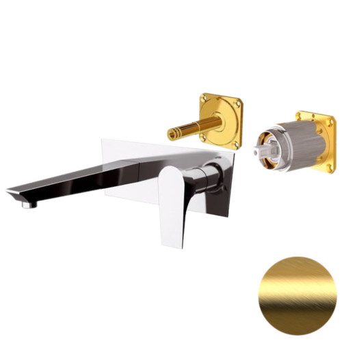 Смеситель для раковины Daniel Diva DV632KBDP встраиваемый в стену брашированное золото