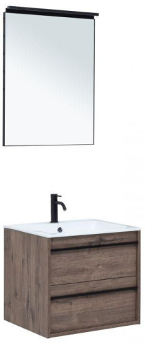 Комплект мебели: тумба с раковиной + зеркало Aquanet Lino 00271952 60х50х138,4 подвесной