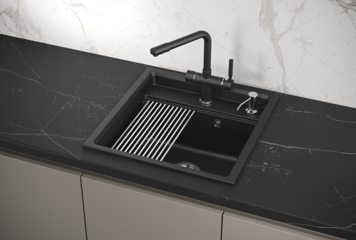 Кухонная мойка Granula Kitchen Space 5002, ШВАРЦ 51x50 цвет шварц