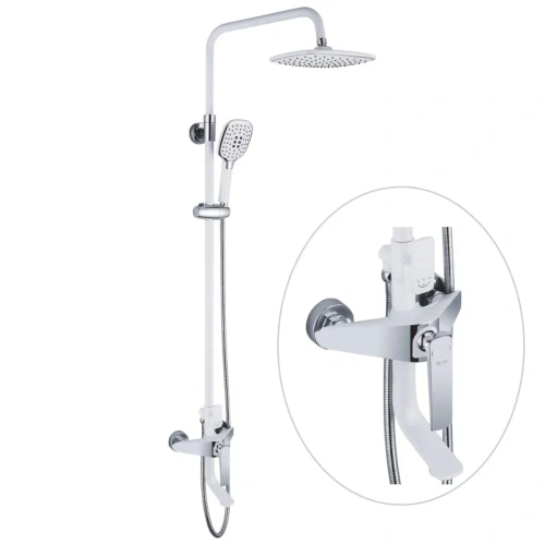 Душевая стойка Rose R1336F настенная цвет белый/хром