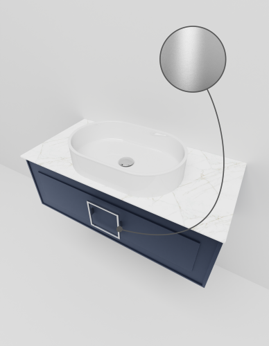 Тумба со столешницей La Fenice CUBO NFNC-01-CUB-BG-100-1-GG 100х36х49 подвесная цвет синий