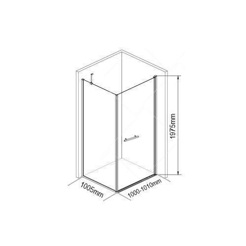 Душевой уголок Maybah Glass MGY-1322-5 90х90 стекло тонированное профиль хром матовый без поддона - фото 2