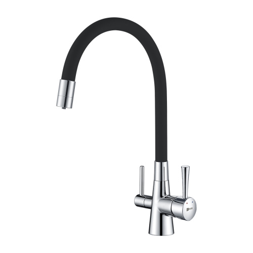 Смеситель для кухни LeMark Comfort LM3075C на мойку черный/хром