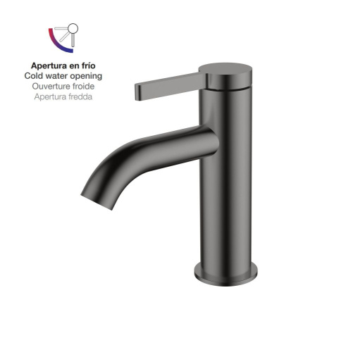 Смеситель AQG Urban Flow 01URF100GM на раковину оружейная сталь