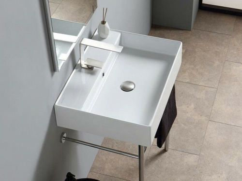 Раковина керамическая Scarabeo Teorema 2.0 5105 60х46 накладная цвет белый 1 отверстие под смеситель