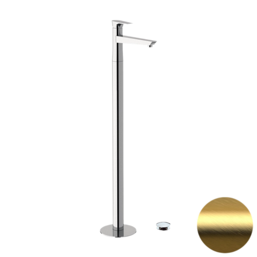 Смеситель для раковины Daniel Diva DV688DP напольный брашированное золото