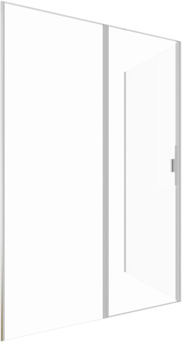 Душевой уголок Allen Brau Priority 3.31035.BA + 3.31044.BA 140х90 стекло прозрачное профиль серебро брашированное без поддона