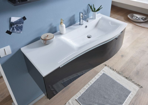 Раковина из минерального литья Puris Purefaction WMC122LB1 120х52 накладная цвет белый 1 отверстие под смеситель