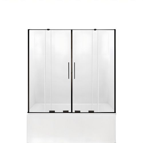 Душевая шторка на ванну New Trendy Smart Black EXK-4211 170х150 стекло прозрачное профиль черный ориентация универсальная