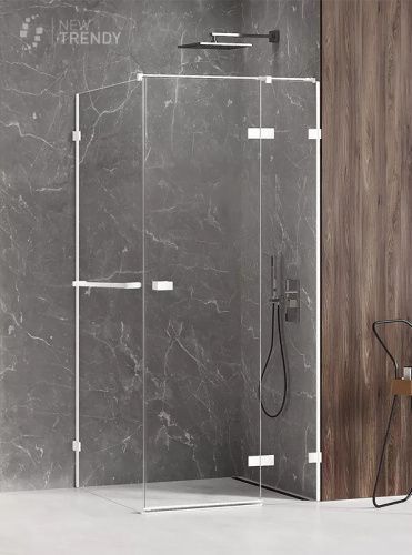Душевой уголок New Trendy AVEXA White EXK-2810 110х80 стекло прозрачное профиль белый без поддона