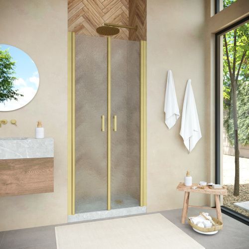 Душевая дверь Vegas-Glass E2P NOVO E2P NOVO h2000 120 03 02 120х200 стекло рифленое профиль золото