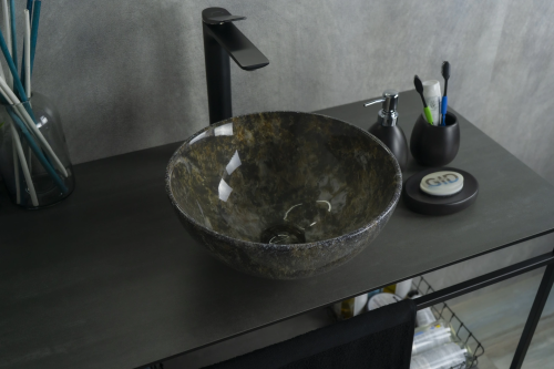 Раковина керамическая Gid Esfera 54434 32х32 накладная цвет многоцветный без отверстий под смеситель