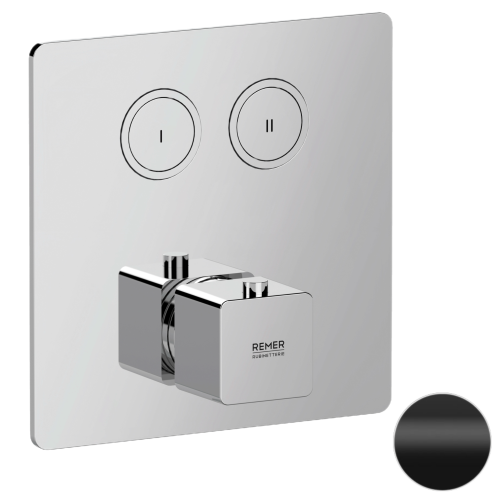 Смеситель для душа Remer Absolute AU99D2KBNO встраиваемый в стену черный с термостатом