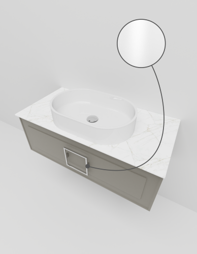 Тумба со столешницей La Fenice CUBO NFNC-01-CUB-C-100-2-GG 100х36х49 подвесная цвет бежевый