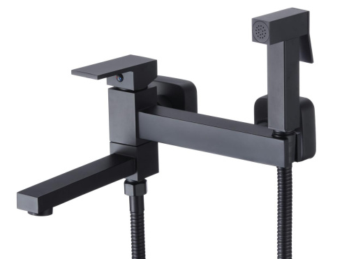 Смеситель с гигиеническим душем D-Lin D181201-A настенный черный