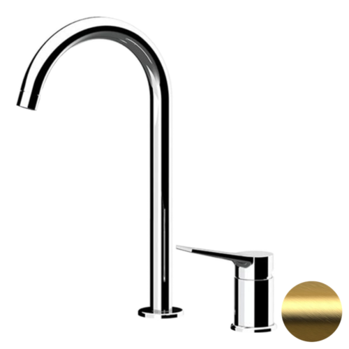 Смеситель Remer Slash & Dot SL57LBG на раковину золото