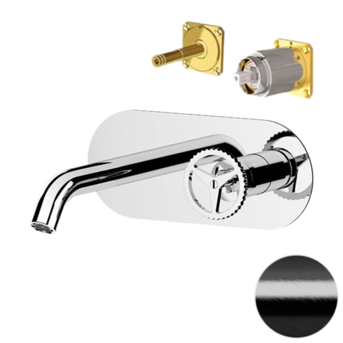 Смеситель для раковины Remer Chrono CH15LKBCFP встраиваемый в стену черный