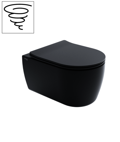 Унитаз подвесной Olympia Tornado TORSETR23 черный матовый с сиденьем микролифт смыв торнадо