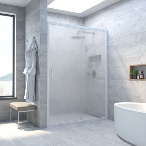 Душевая дверь Vegas-Glass ZP TUR+NOVO ZP NOVO h2000 165 01 10 165х200 стекло матовое профиль белый