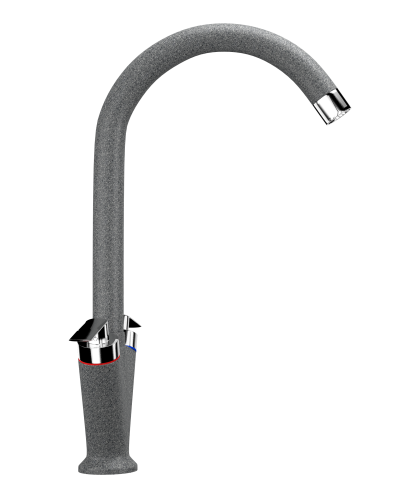 Смеситель для кухни Ulgran Classic U-011-309 на раковину темно-серый без термостата