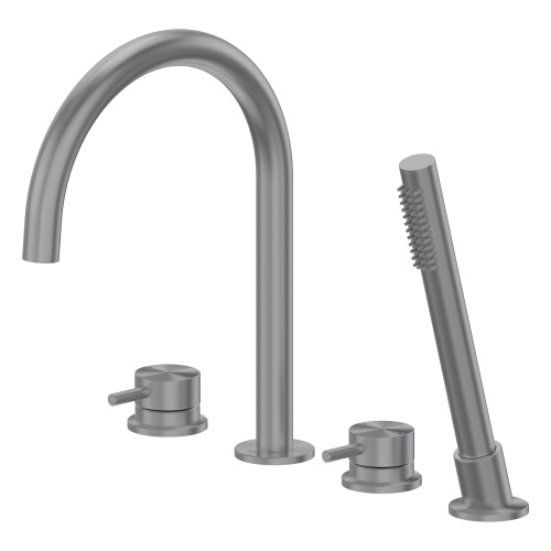 Смеситель Abber Wasser Kreis 316 AF8113BGG на борт ванны оружейная сталь брашированная