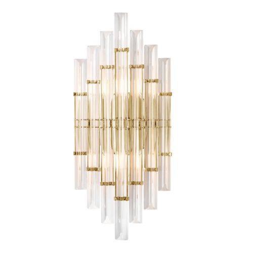 Светильник настенный Crystal Lux Saragosa (Сарагоса) SARAGOSA AP2 BRASS/TRANSPARENTE