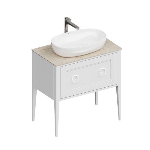 Тумба под раковину Kerama Marazzi PLAZA PL.CN.80.1+1\WHT.M 80х47х81 напольная цвет белый