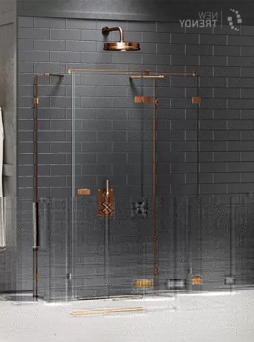 Душевой уголок New Trendy AVEXA Copper brushed EXK-3735 100х100 стекло прозрачное профиль медь без поддона