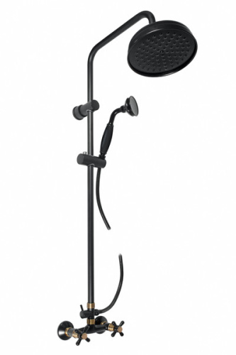 Смеситель для душа MORAVA RETRO MK181.5/3CMATSM настенный черный матовый