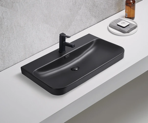 Раковина Gid Integrado 81 см Bm9580s (72211) встраиваемая цвет черный матовый