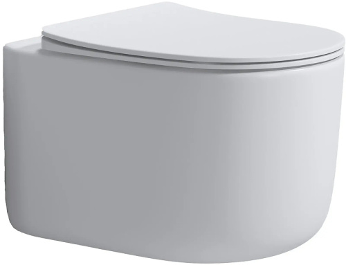 Унитаз подвесной Boheme Flow 969-SET-MW цвет белый матовый с сиденьем микролифт безободковый смыв торнадо