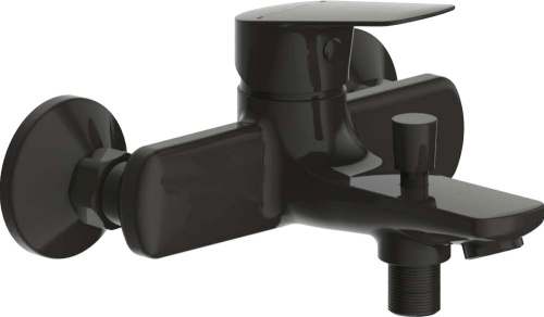 Смеситель Bravat RHEIN F6429564BW-01-ENG настенный черный без термостата