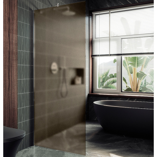 Душевая перегородка Maybah Glass MGD-679-5ш 109х195 стекло тонированное профиль хром матовый