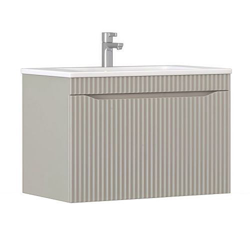 Тумба под раковину Velvex Alba 369 тирамису 80х40 подвесная цвет серый