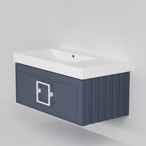 Тумба с раковиной La Fenice CUBO NFNC-01-CUB-BG-90-2-90L 91х36х49 подвесная цвет синий