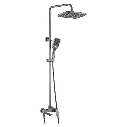 Душевая стойка Shevanik S9136T настенная цвет оружейная сталь