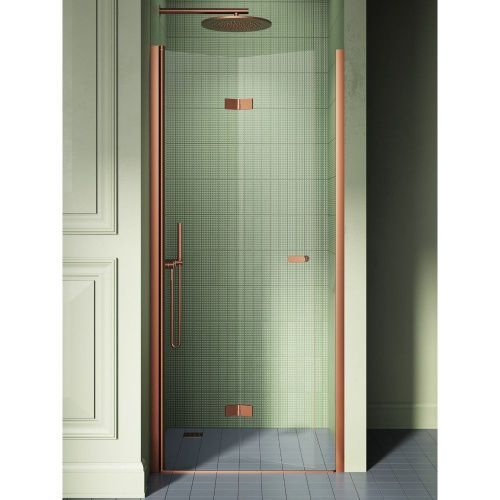 Душевая дверь New Trendy NEW SOLEO Copper brushed D-0505A 100х195 стекло прозрачное профиль медь брашированная