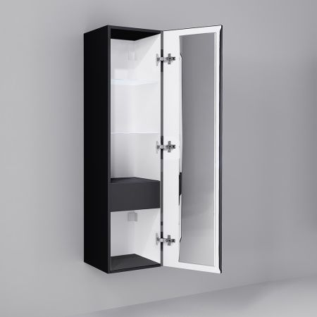 Шкаф-пенал Jorno STRONG Str.04.130/P/A 33х32х130 подвесной цвет антрацит - фото 2