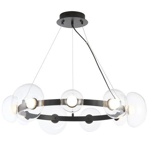 Люстра подвесная Crystal Lux Bosque (Боскуе) BOSQUE SP9 BLACK/TRANSPARENT