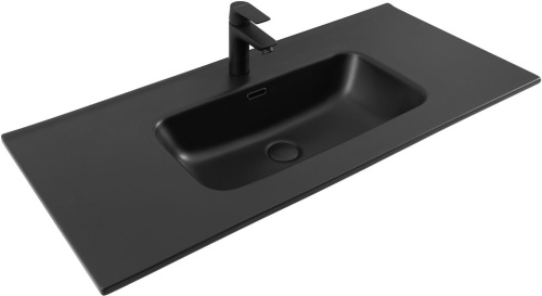 Раковина-столешница Aquanet Flat 00329257 полувстраиваемая цвет черный